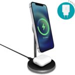 Epico 2in1 vezeték nélküli töltő MagSafe rögzítés támogatással – fekete