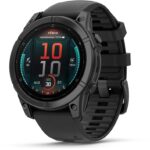 Garmin Fenix E 47mm sötétszürke acél, fekete szilikon szíj