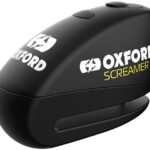 OXFORD SCREAMER 7 tárcsafékzár (integrált riasztó, fekete/fekete, csapátmérő 7 mm)