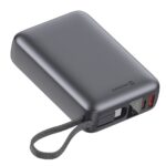 Swissten 20000 mAh 45 W integrált USB-C kábellel – asztroezüst