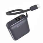 Swissten Power Bank Space 10.000mAh, 35W integrált USB-C kábellel Ezüst